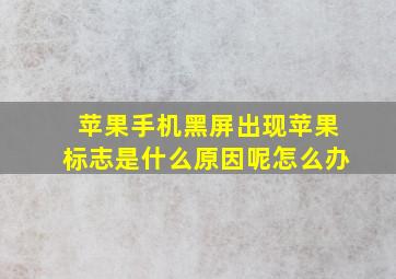 苹果手机黑屏出现苹果标志是什么原因呢怎么办