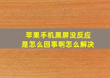 苹果手机黑屏没反应是怎么回事啊怎么解决