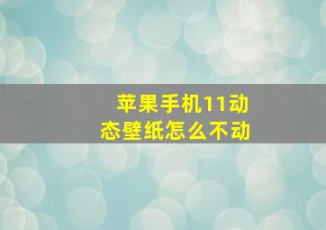 苹果手机11动态壁纸怎么不动