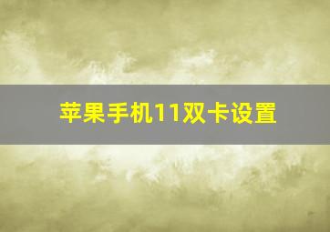 苹果手机11双卡设置