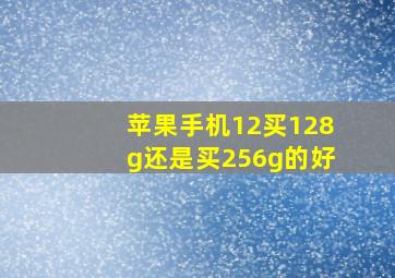 苹果手机12买128g还是买256g的好