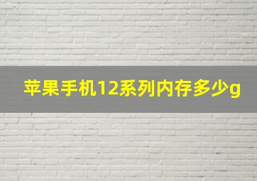 苹果手机12系列内存多少g