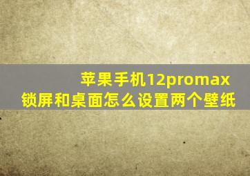 苹果手机12promax锁屏和桌面怎么设置两个壁纸