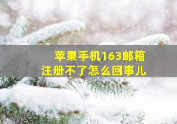 苹果手机163邮箱注册不了怎么回事儿