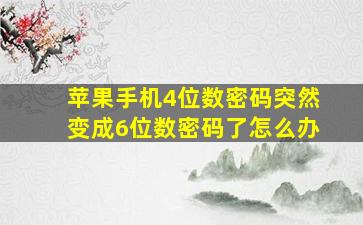 苹果手机4位数密码突然变成6位数密码了怎么办