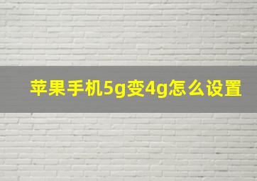 苹果手机5g变4g怎么设置