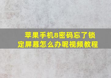 苹果手机8密码忘了锁定屏幕怎么办呢视频教程