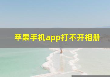 苹果手机app打不开相册