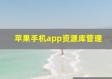 苹果手机app资源库管理