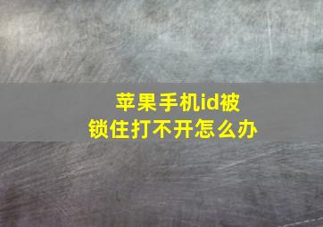 苹果手机id被锁住打不开怎么办