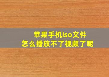 苹果手机iso文件怎么播放不了视频了呢