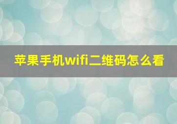 苹果手机wifi二维码怎么看