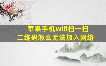 苹果手机wifi扫一扫二维码怎么无法加入网络