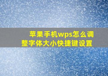 苹果手机wps怎么调整字体大小快捷键设置