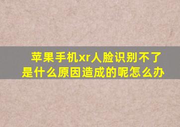 苹果手机xr人脸识别不了是什么原因造成的呢怎么办