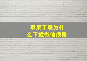 苹果手表为什么下载微信很慢