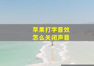 苹果打字音效怎么关闭声音