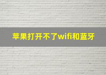 苹果打开不了wifi和蓝牙