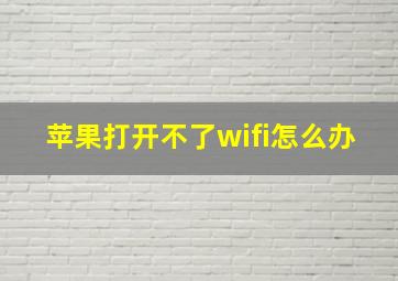 苹果打开不了wifi怎么办