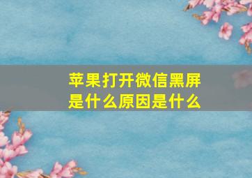 苹果打开微信黑屏是什么原因是什么