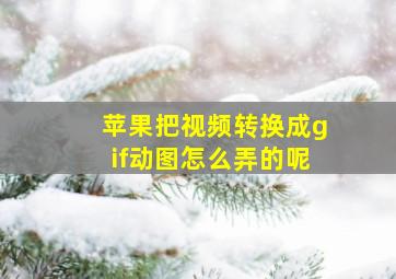 苹果把视频转换成gif动图怎么弄的呢