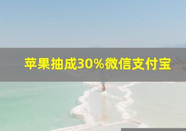 苹果抽成30%微信支付宝