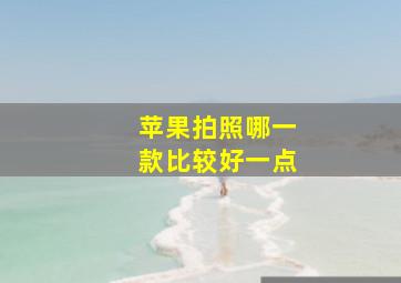 苹果拍照哪一款比较好一点