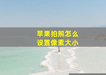 苹果拍照怎么设置像素大小