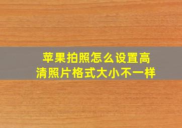 苹果拍照怎么设置高清照片格式大小不一样