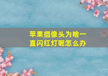 苹果摄像头为啥一直闪红灯呢怎么办