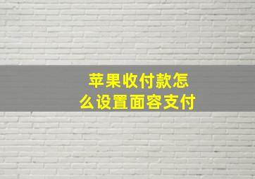 苹果收付款怎么设置面容支付