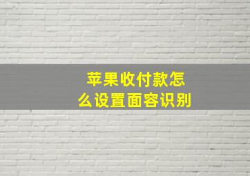 苹果收付款怎么设置面容识别