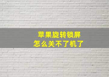 苹果旋转锁屏怎么关不了机了