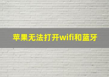 苹果无法打开wifi和蓝牙