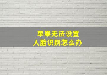 苹果无法设置人脸识别怎么办