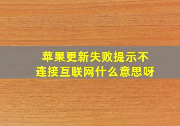 苹果更新失败提示不连接互联网什么意思呀