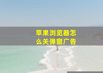 苹果浏览器怎么关弹窗广告