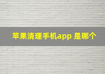 苹果清理手机app 是哪个