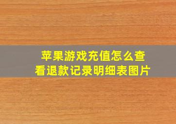 苹果游戏充值怎么查看退款记录明细表图片