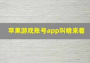 苹果游戏账号app叫啥来着