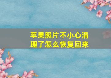 苹果照片不小心清理了怎么恢复回来