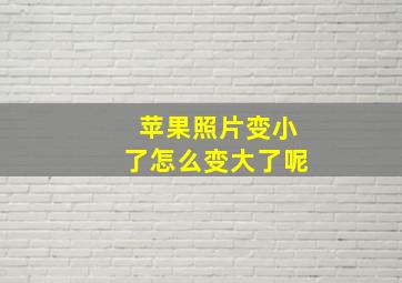 苹果照片变小了怎么变大了呢