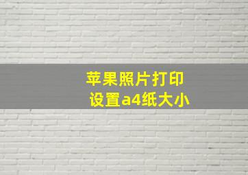 苹果照片打印设置a4纸大小