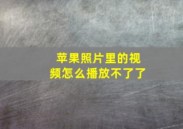 苹果照片里的视频怎么播放不了了