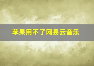 苹果用不了网易云音乐