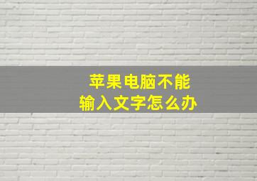 苹果电脑不能输入文字怎么办