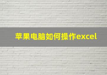 苹果电脑如何操作excel