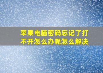 苹果电脑密码忘记了打不开怎么办呢怎么解决