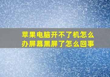 苹果电脑开不了机怎么办屏幕黑屏了怎么回事