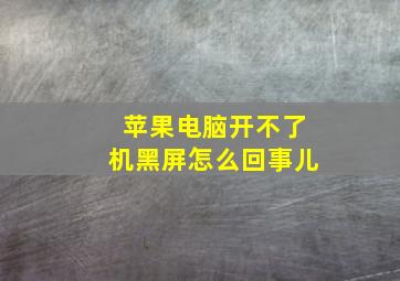 苹果电脑开不了机黑屏怎么回事儿